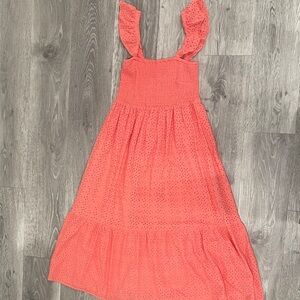 Nanette Lepore Coral Embroidered Eyelet Dress